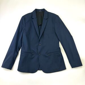 Kit and Ace navy Navigator sport coat blazer Mens Size 38R zip pockets